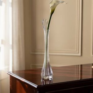 LE Smith Clear Swung Vase 17” Ribbed